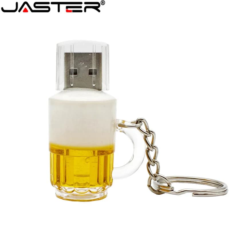 JASTER Fashion USB Creative Beer Mug USB 2.0 USB Flash Drive Pendrive 4GB 8GB 16GB 32GB 64GB 128GB Memory Stick regalo