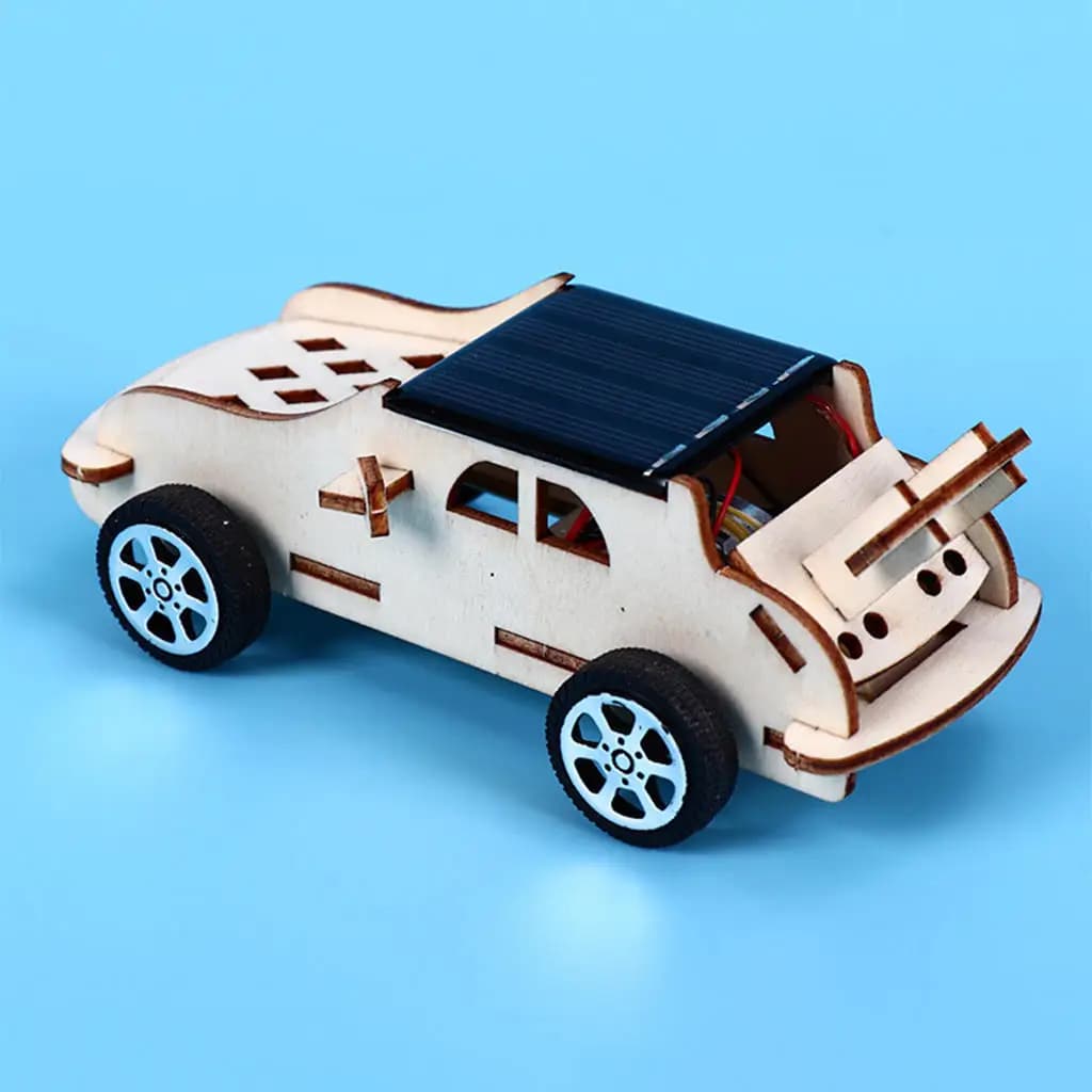 Kit modello di auto solare in legno assemblaggio educativo telecomando senza fili costruzione stelo fai da te scienza giocattoli per bambini età 8-12
