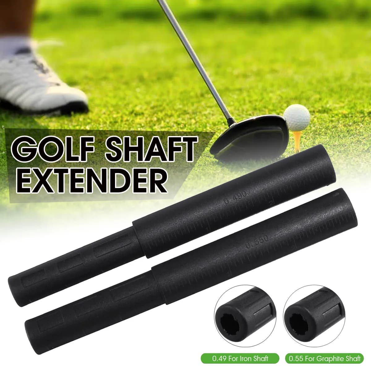 1 pezzi Black Golf Club Kit di barre di prolunga in fibra di carbonio Butt Extender Stick per ferro/grafite albero Putter accessori da Golf