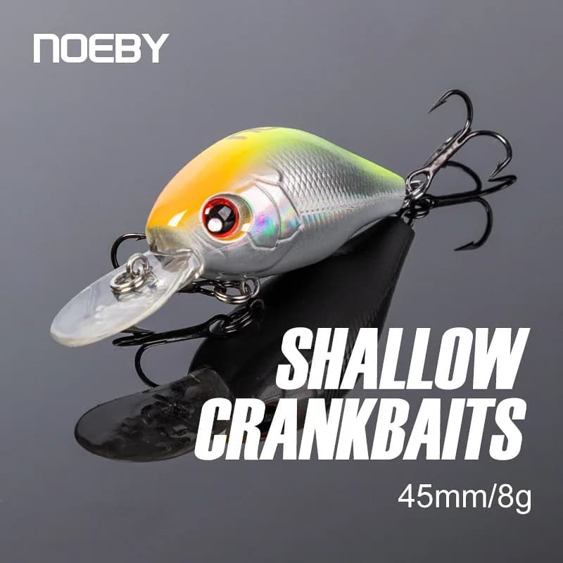 NOEBY 45mm 8g Crankbaits Richiamo di Pesca Galleggiante Wobblers Esca Dura Artificiale per Luccio Trota Swimbaits Manovella Esche Da Pesca