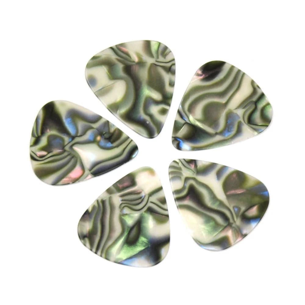 100 pz/lotto Abalone Conchiglia 0.71mm A Medio Celluloid Chitarra Picks Plettri per Chitarra Acustica Basso Elettrico
