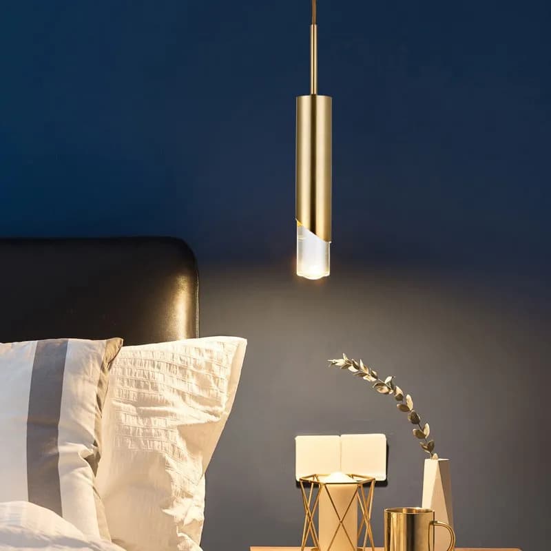 Lampada a sospensione moderna Led Oro Nordico Minimalista Illuminazione a sospensione Soggiorno Camera da letto Sala da pranzo Ristorante Bar Lampada da comodino Sospensione