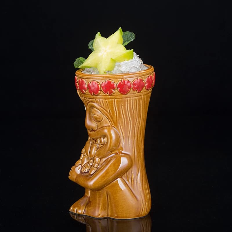 Tazza Tiki in Ceramica Hawaii da 600ml, Creativa Tazza in Porcellana per Birra e Vino