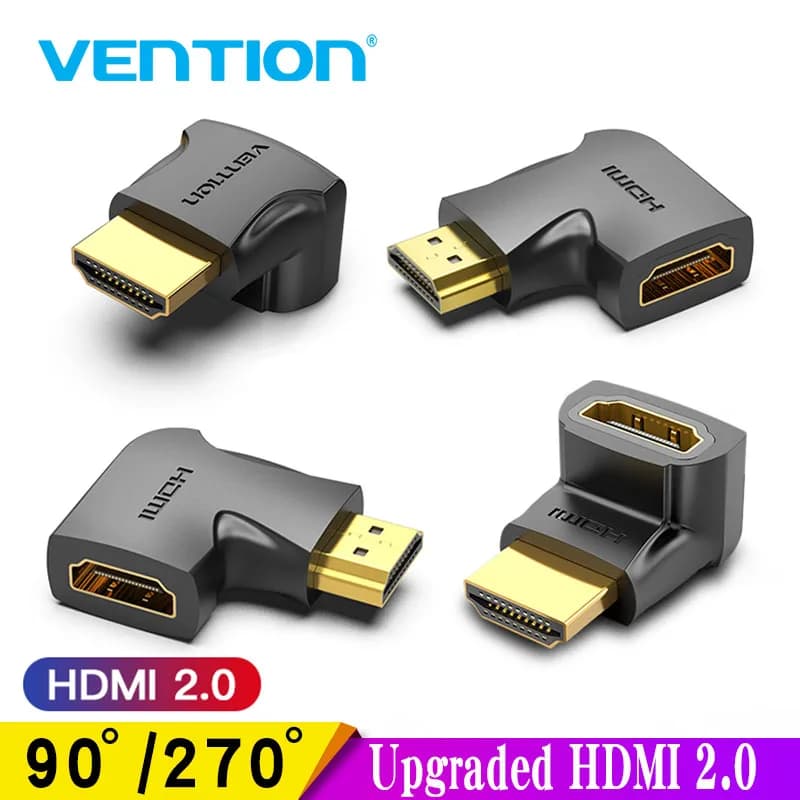 Vention Adattatore HDMI Convertitore cavo HDMI maschio a HDMI femmina ad angolo retto da 90 270 gradi per HDTV PS4 PS5 Laptop 4K HDMI Extender