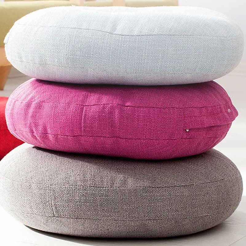 40-70cm Round Cushion Linen Cotton Seat Pad Thick Washable Cushion Meditation Mat Modern Sofa Pillow Tatami Chair Back Cushion