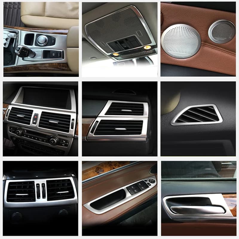 Accessories for BMW X5 X6 E70 E71 2008-2013 Auto Interior Gearshift Air Conditioned CD Door Panel Cover Trim Car Stickers
