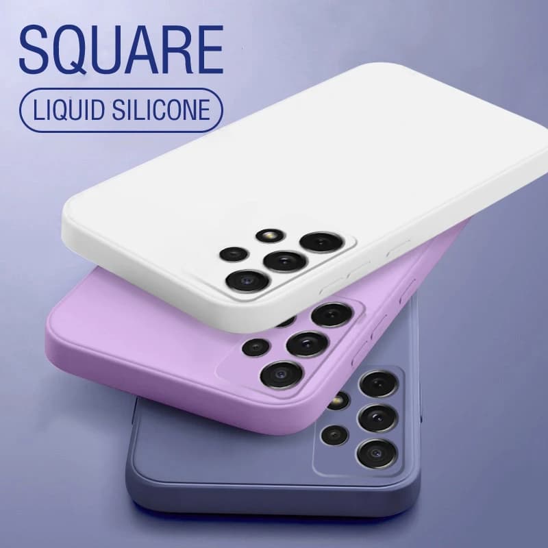 Custodia per telefono quadrata in Silicone liquido originale per Samsung A51 A52 A72 A32 A42 A21S A71 A50 A70 A31 A41 Cover posteriore morbida opaca