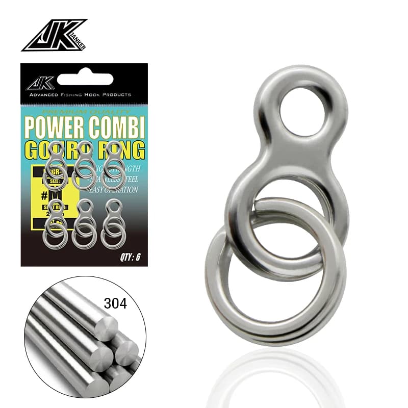 JK 130LB 200LB Anelli divisi da pesca in acciaio inossidabile Richiamo Anello solido Anello Jig Bait Connettori Kit di attrezzi per attrezzatura