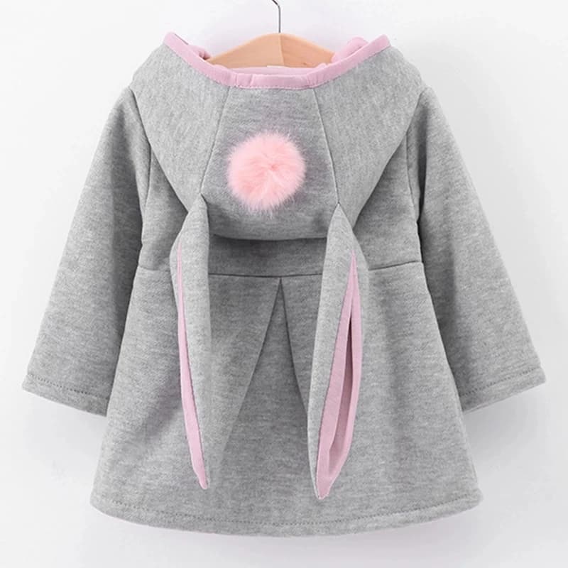 Giacca per neonate in primavera cappotto per orecchie di coniglio abbigliamento per bambini capispalla autunno bambini giacca in cotone caldo cappotto per bambina