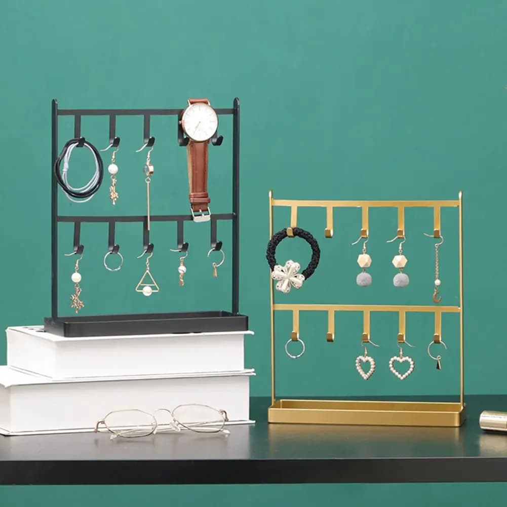 New Jewelry Rack Holder Necklace Bracelet Earrings Stand 2 Layers Jewelry Display Organizer Wear-resistant Storage Showcase