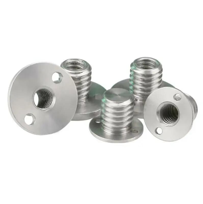 1Pcs 1/4" Female to 3/8" Male Thread Adapter Nuts with Hole Stainless Steel Tripod Conversion Screw Through Hole/Blind Hole