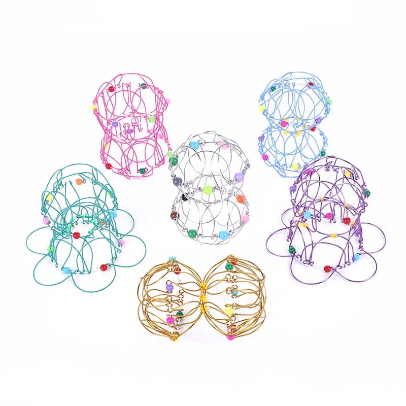 Children's flower varieties flower basket toy flexible decompression gift mandala magic buycosei steel ring soft ornaments with fingertips