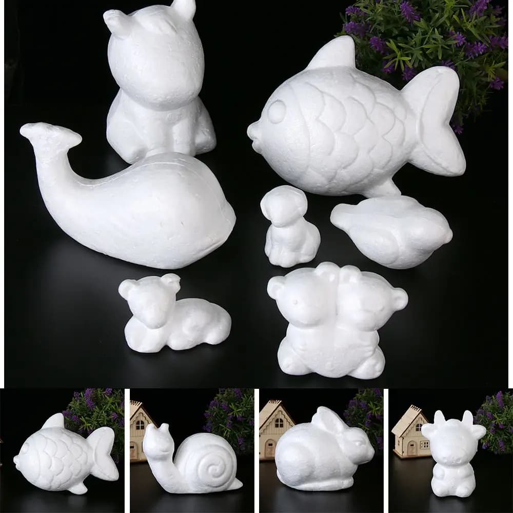Crafts children's toys supplies for parties polystyrene foam white balls shape of animals
