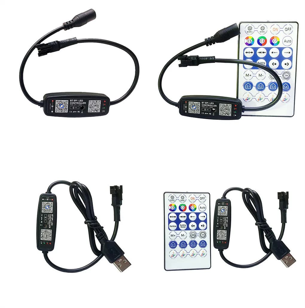 DC USB Bluetooth Pixel Controller 5V 12V 24V WS2811 WS2812B SK6812 SM16703 1903 RGB LED Strip BT SPI Musica MIC Telecomando