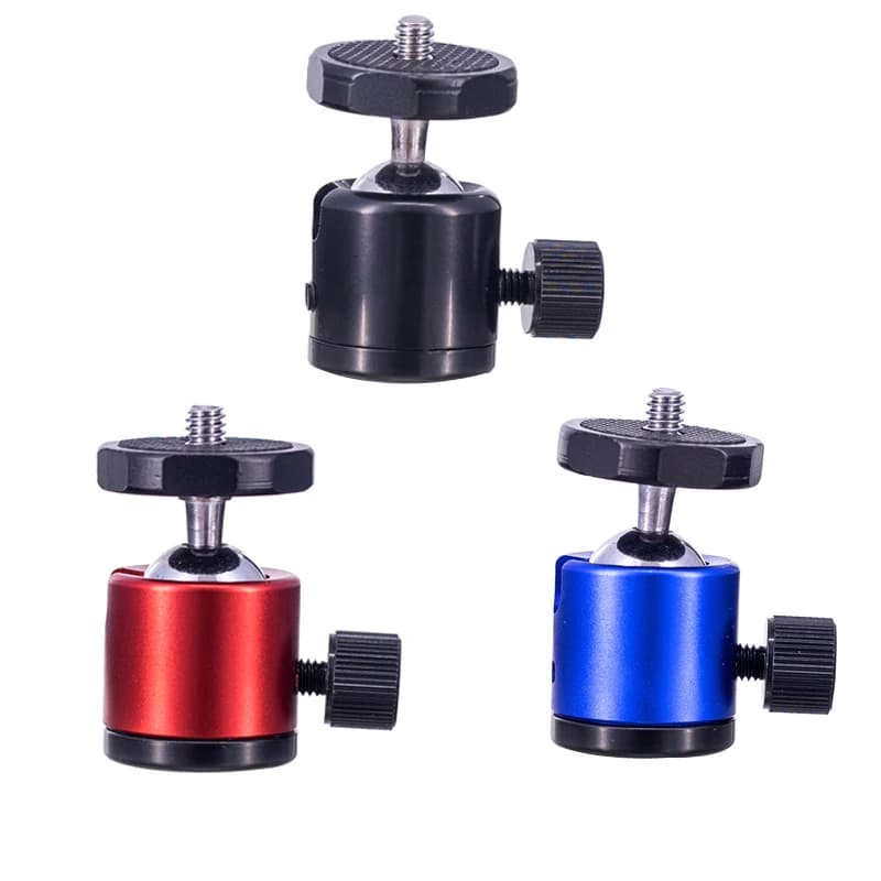 10pcs/lot Mini Ball Head 1/4" Mount for Camera Tripod Spherical universal micro cast color metal small cloud platform