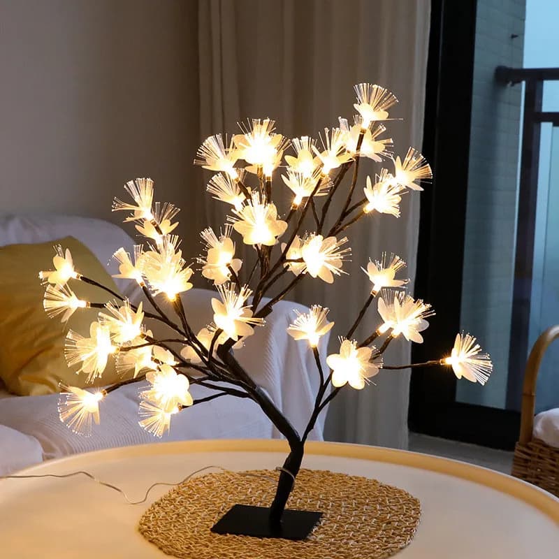 Lampade da comodino Decorative a LED Sakura Tree Desk Light USB 36/48leds per la camera da letto domestica matrimonio Nordic Decor Night Light