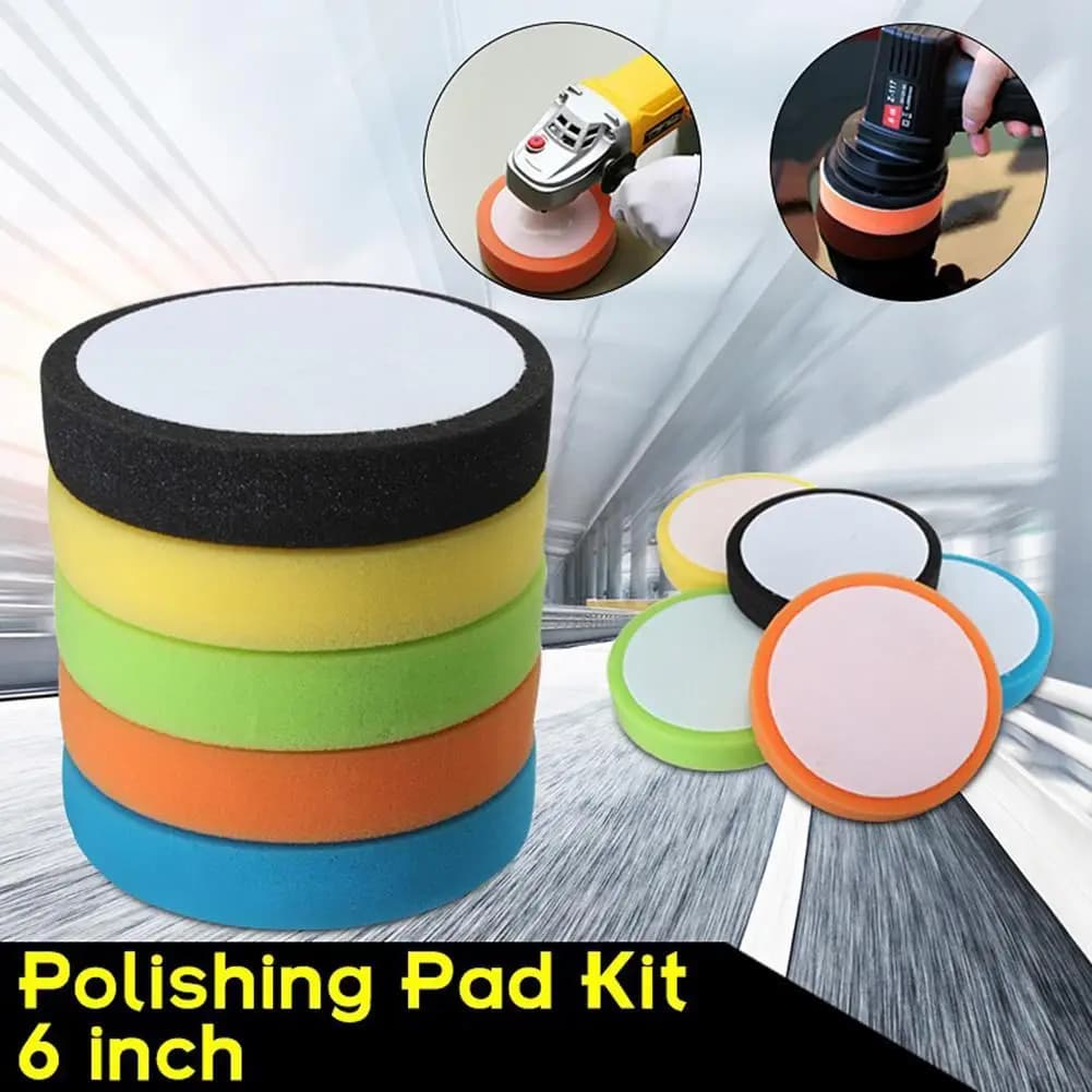 6 Inch 150mm Soft Flat Sponge Buffer Polishing Pad Kit for Auto Car Polisher Polishing Disc Auto Accessories