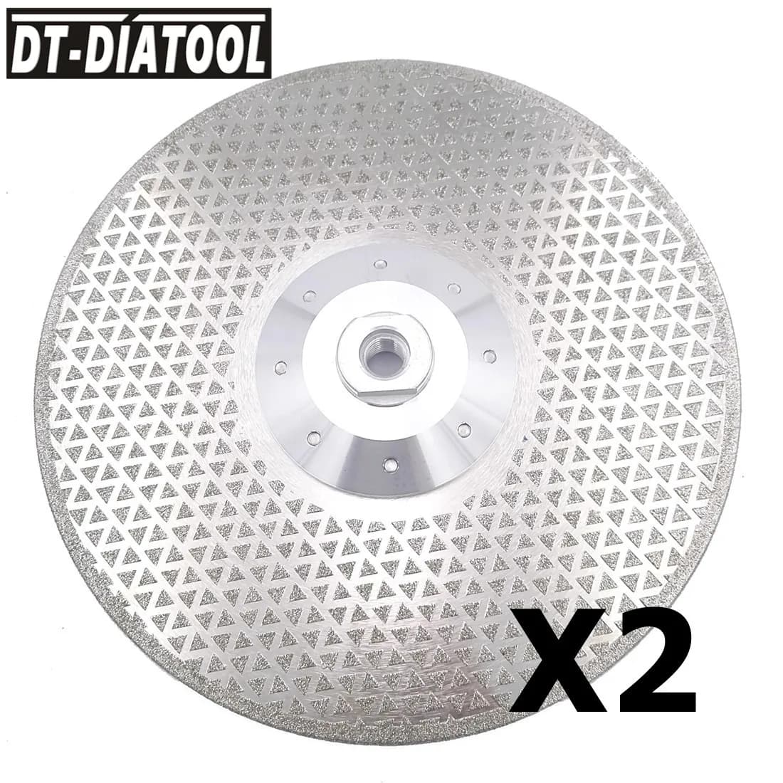 DT-DIATOOL 9inch /230mm Electroplated Diamond Cutting Grinding Disc Double Grinding Sides M14 Thread Granite Marble Saw Blade