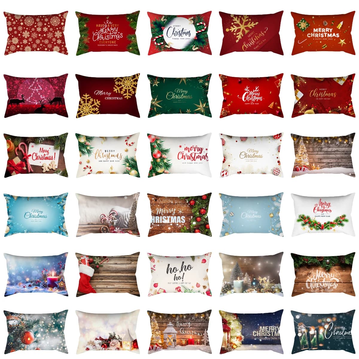 2023 Nuovo 30X50 CM Di Natale Federa Decorativa Oro Fiocchi di Neve Divano Vita Cuscini Copertura Soggiorno Cuscini Lombari Complementi Arredo Casa