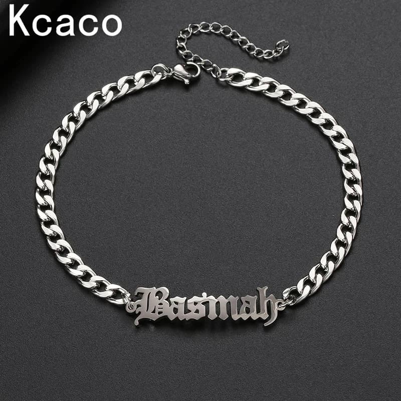 Bracciale con nome uomo personalizzato Braccialetti identificativi maschili in acciaio inossidabile con catena cubana di larghezza 5 mm Gioielli personalizzati con targhetta da uomo per ragazzo