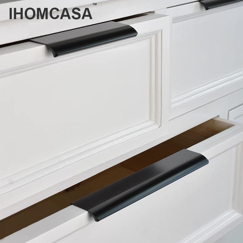 1200mm Long Gold nero maniglie nascoste armadio da cucina manopole per porte armadio cassetto tira armadio maniglie per mobili lega di alluminio