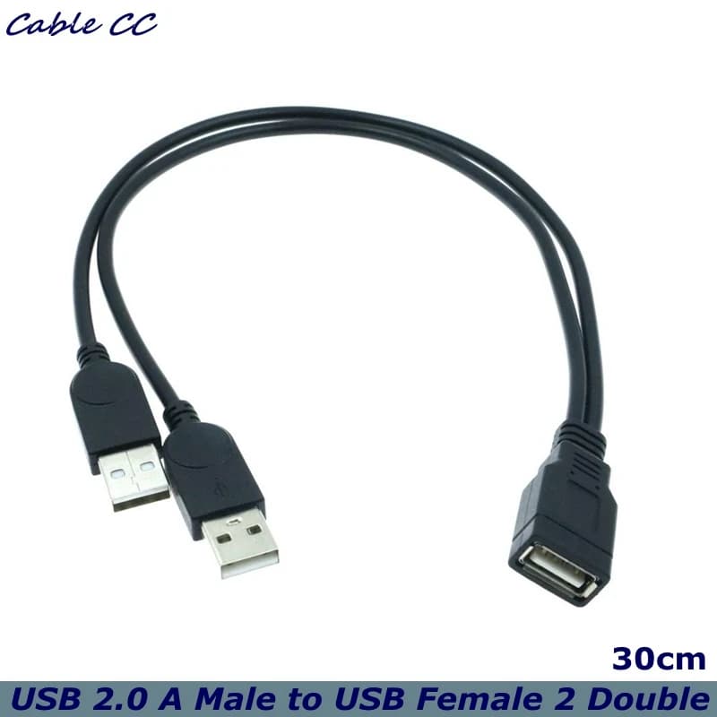 USB 2.0 A maschio A USB femmina 2 doppio doppio alimentatore USB femmina Splitter cavo di prolunga HUB carica per stampanti Hard disk