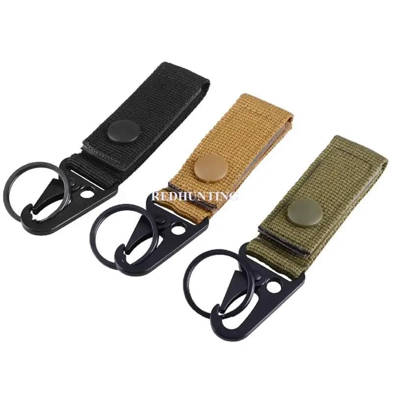 Tattico Molle Gancio-Webbing Portachiavi-Key Ring Holder Attrezzatura da caccia Keeper Pouch Portachiavi Cintura in nylon Portachiavi EDC Molle Tessitura