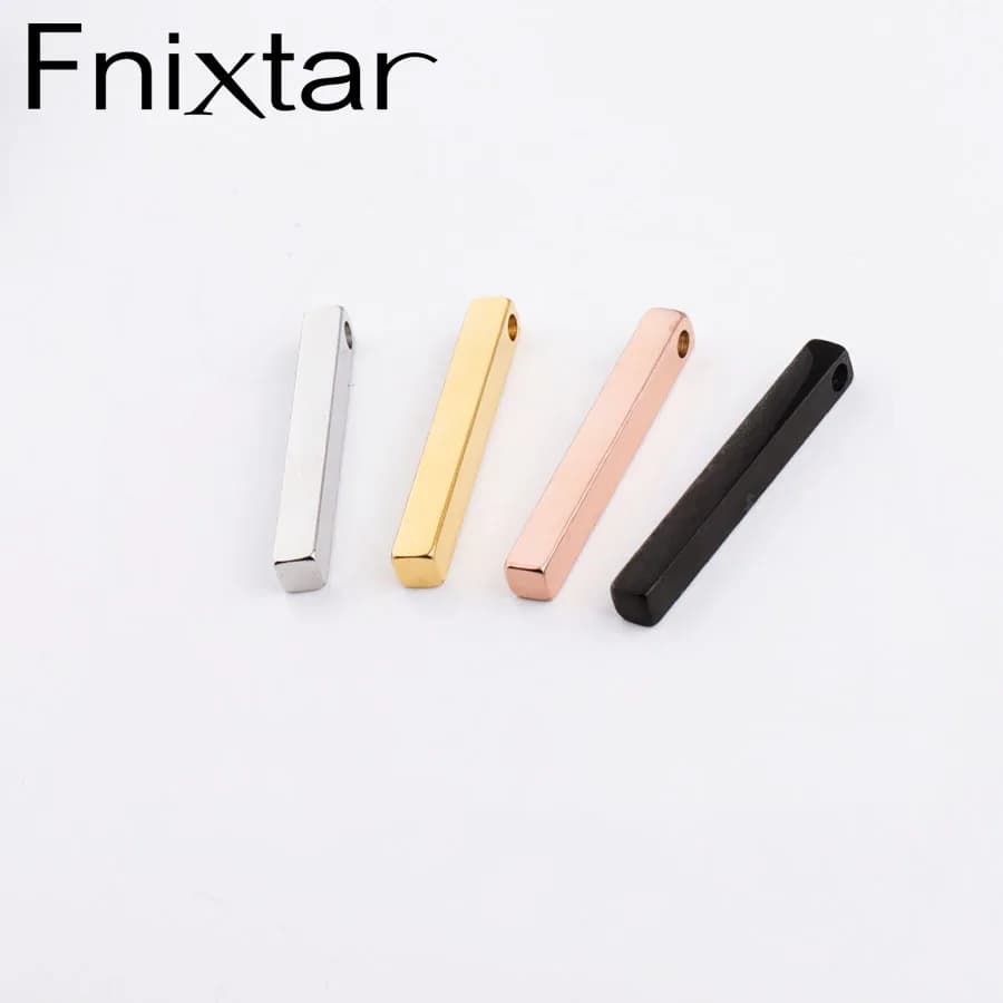 Fnixtar In Acciaio Inossidabile Che Timbra Quadrato Bianco Bar Per Bar FAI DA TE Collana Che Fa Pendenti E Ciondoli 5*40 millimetri 20 pezzi/lotto
