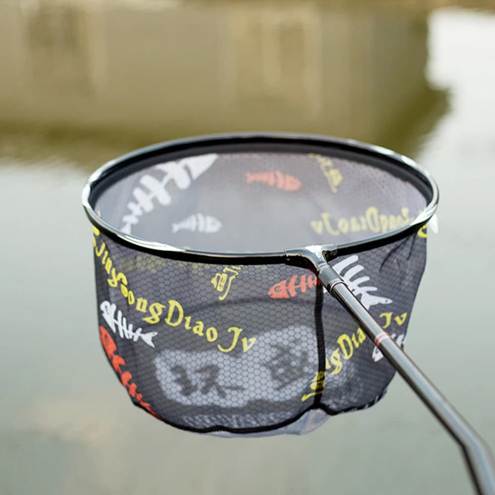 Rete da pesca Testa Rete da pesca anti-gancio in carbonio Lega di titanio ultraleggera Solido approfondimento Rete da pesca Accessori per attrezzi da pesca
