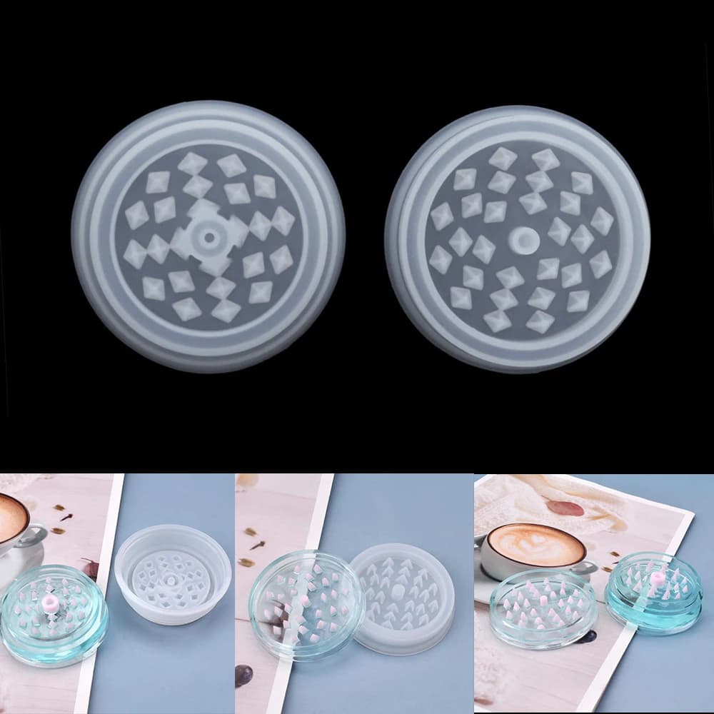 1 Herbal Herb Smoke Spice Crusher Leaf Tobacco Grinder Set Silicone Mold Crystal Epoxy Resin Molds for Tools for Crafting DIY