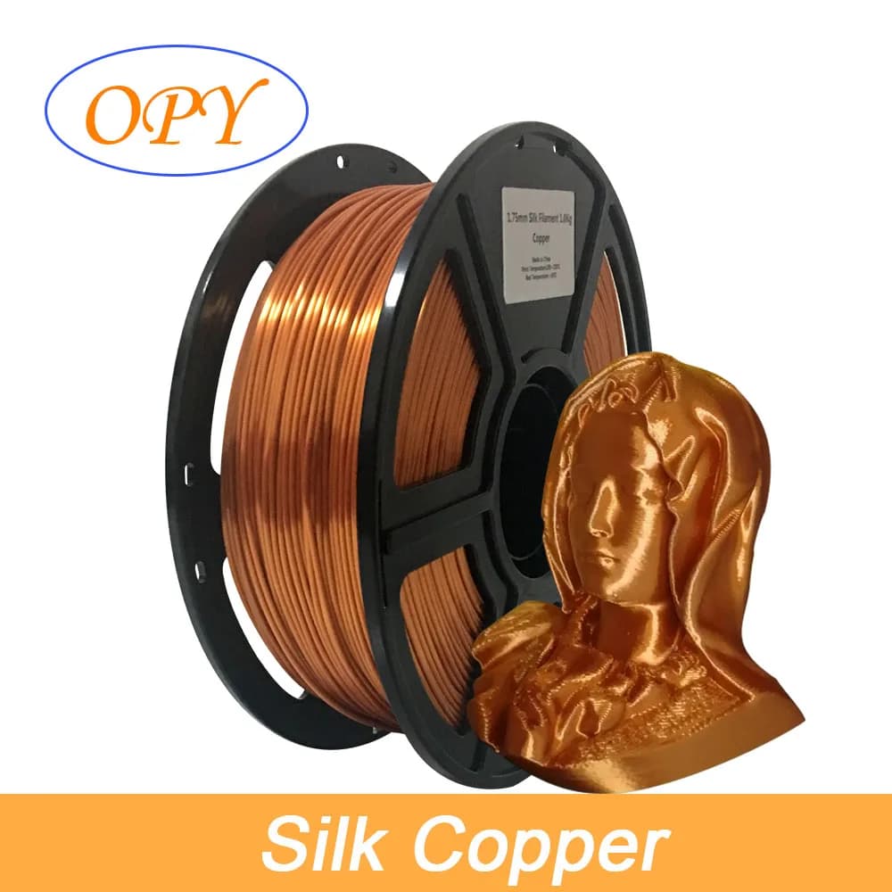 3D Silk Filament Satin Filament Solid Copper 1.75mm Diameter Prototype Plastic Extrusion Material Rohs 100g 10m