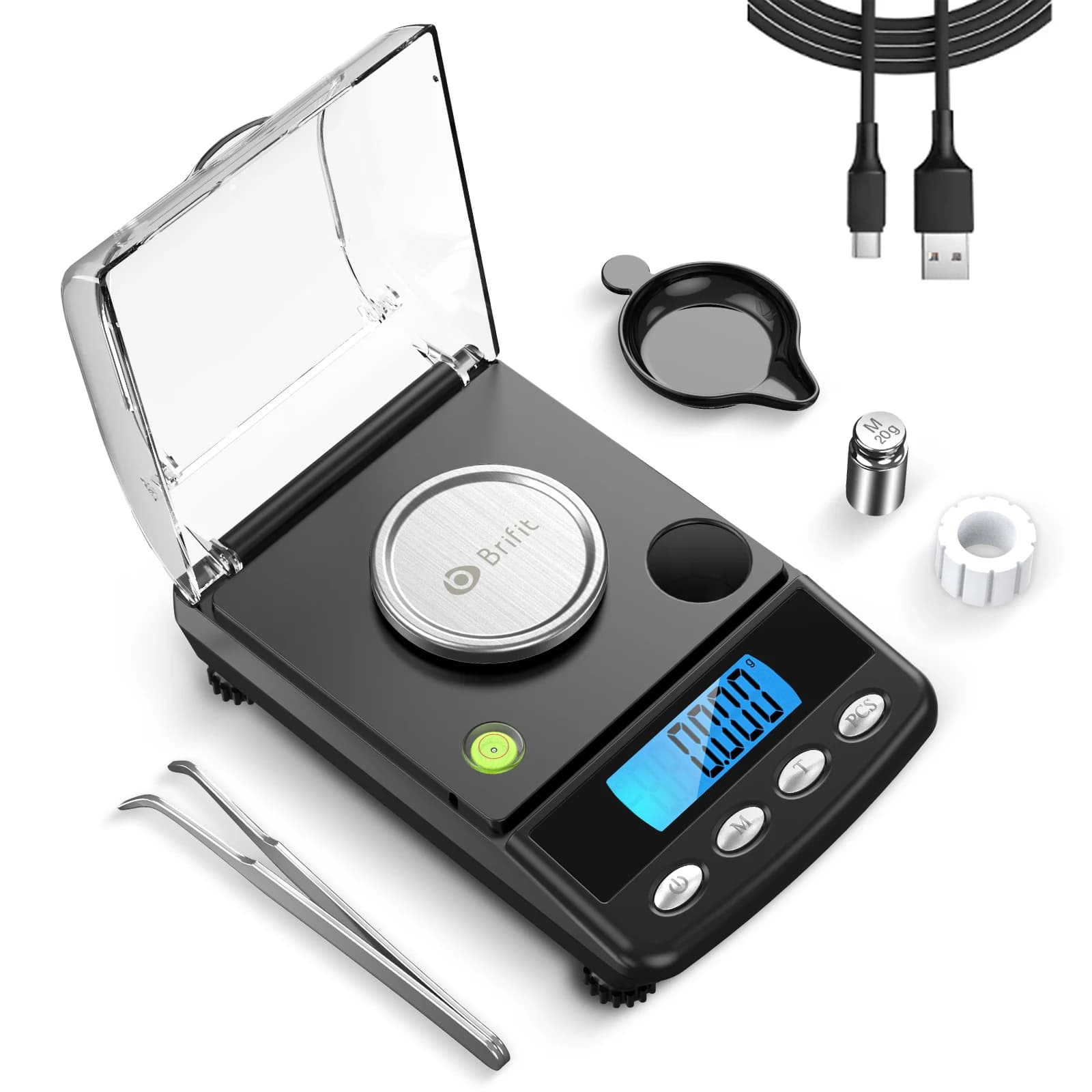 Accuracy Digital Scale from 0.001g 20g Electronic Balance Powered via USB LCD Mini Laboratory Balance Electronics from 0.001g s