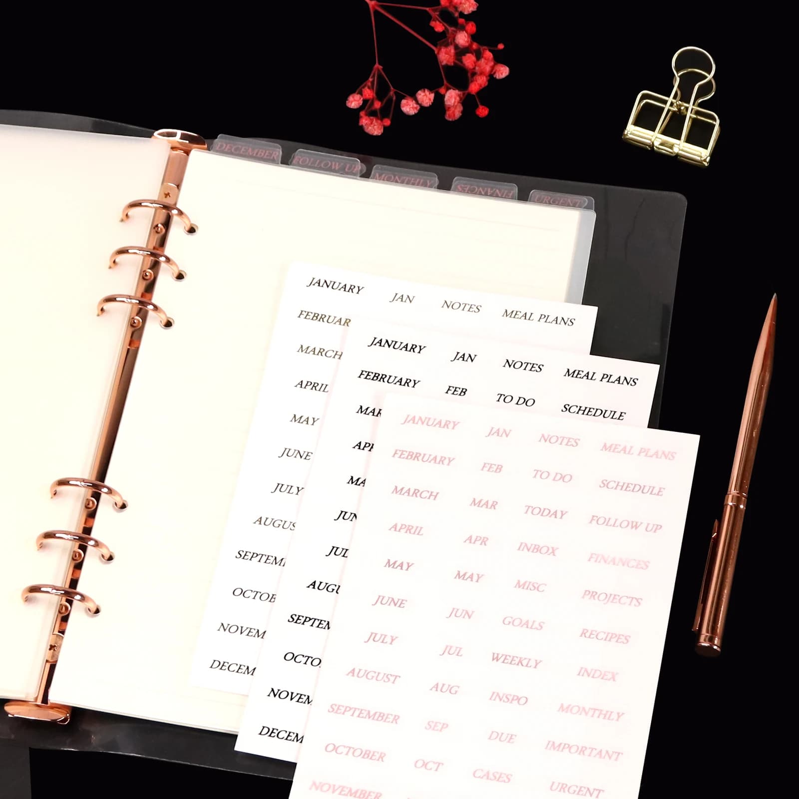 Sharkbang Nuovo Arrivo A5 A6 6 Fori Notebook Trasparente Raccoglitore a Spirale Indice Separatore Divisori di Pagina 6 Pagine Top Sseparator