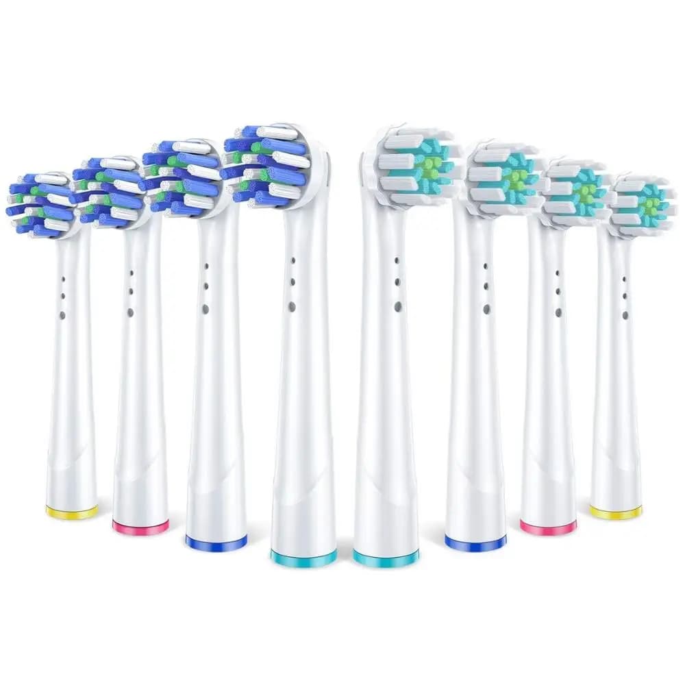 4 spare heads for Crossaction electric toothbrush and 4 sensitive Gum Care for Oral B Pro 1000 3000 5000 6000 7000