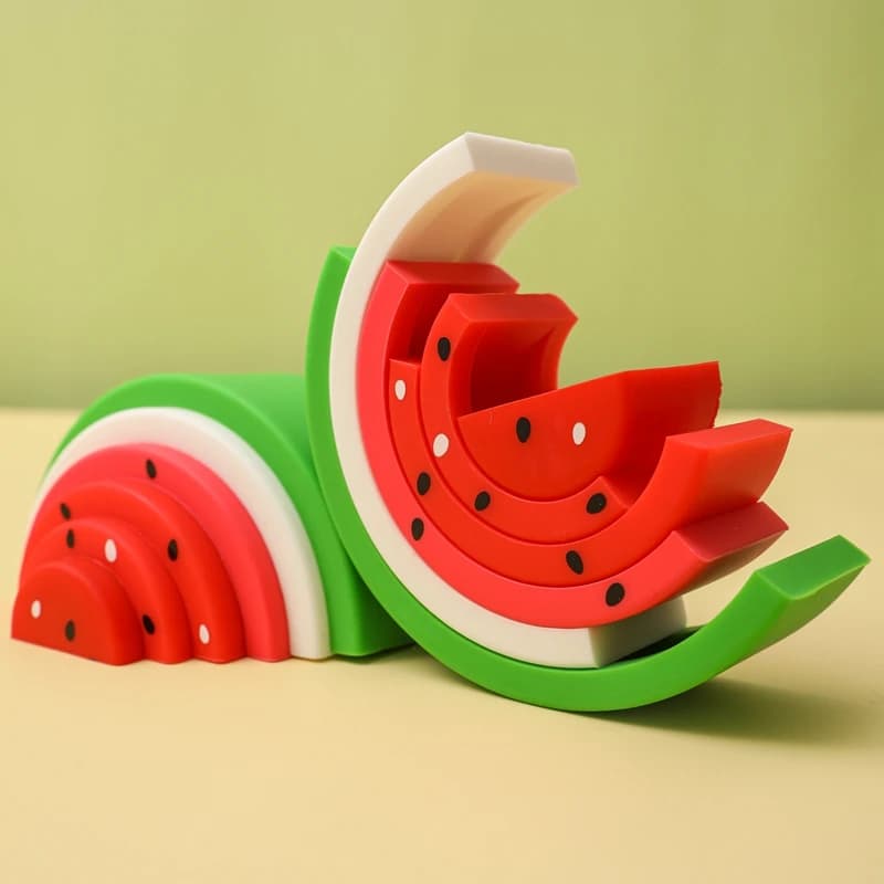 Giocattolo in silicone Anguria Building Blocks BPA gratuito Montessori Giocattoli impilabili Gioco di equilibrio Silicone Educazione precoce Regali per bambini