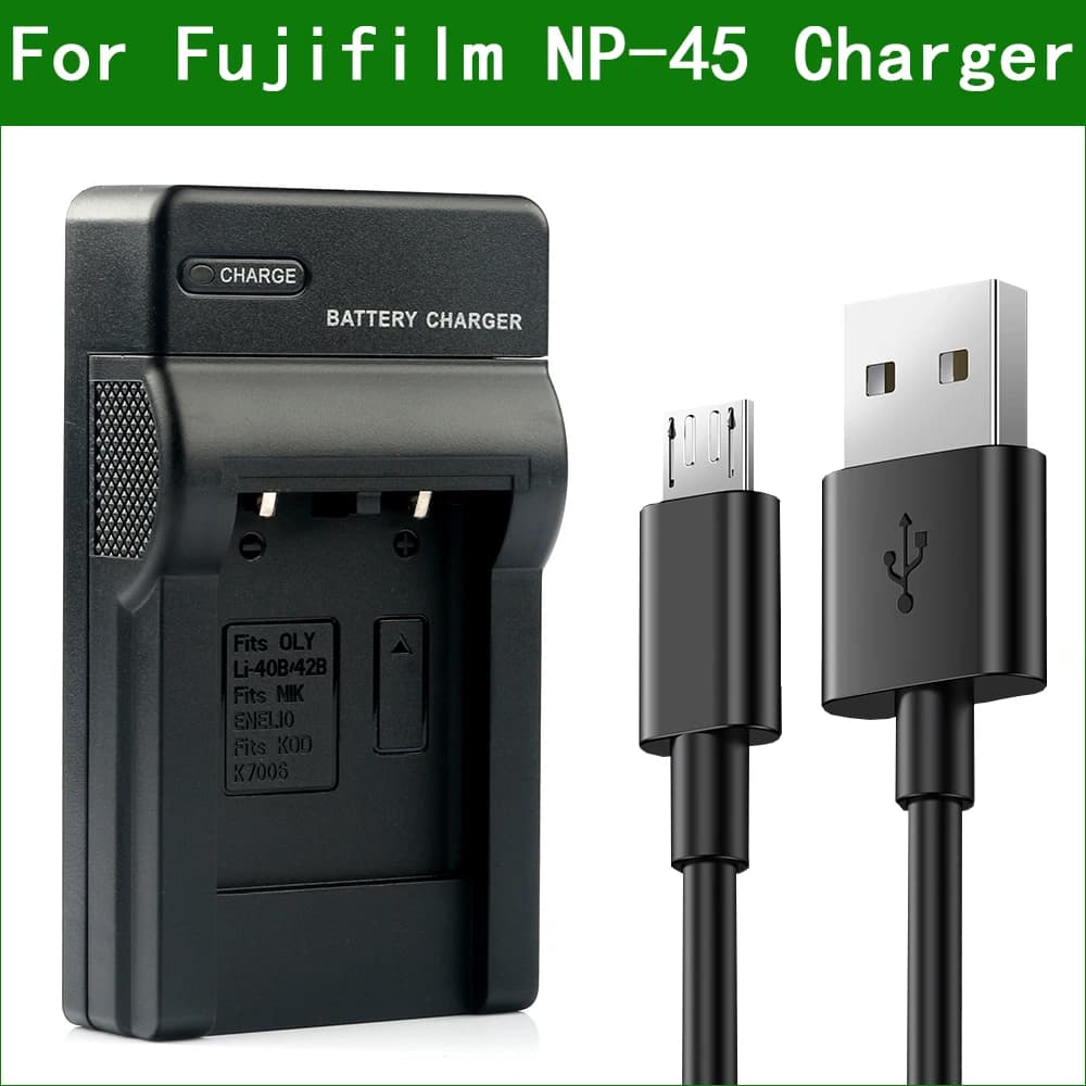 NP-45 NP-45A BC-45 BC-45B Digital Camera Battery Charger for Fujifilm FinePix J10 J120 J20 J35 J38 JV100 JV255 T550 XP10 XP11