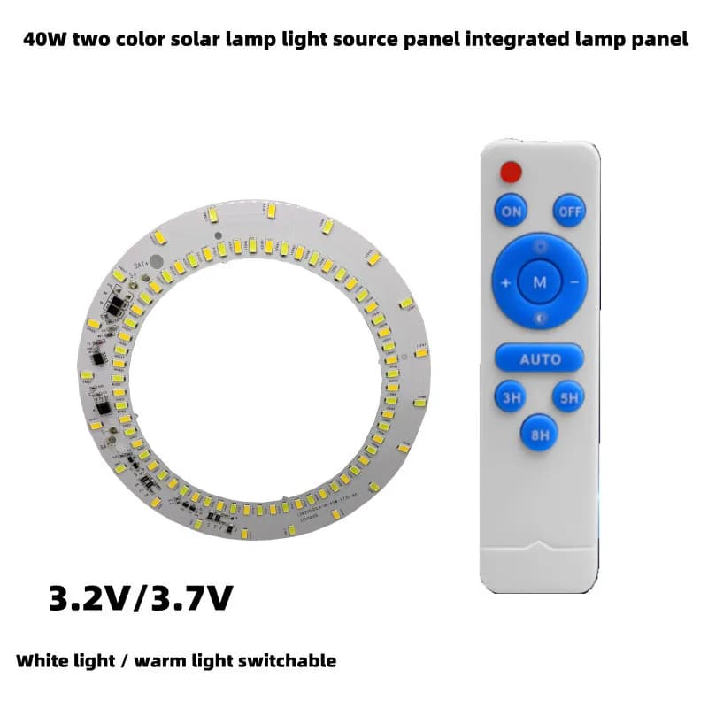 Anello 3.2v3.7v lampada solare bicolore pannello sorgente luminosa pannello lampada solare integrata da soffitto controller di controllo remoto