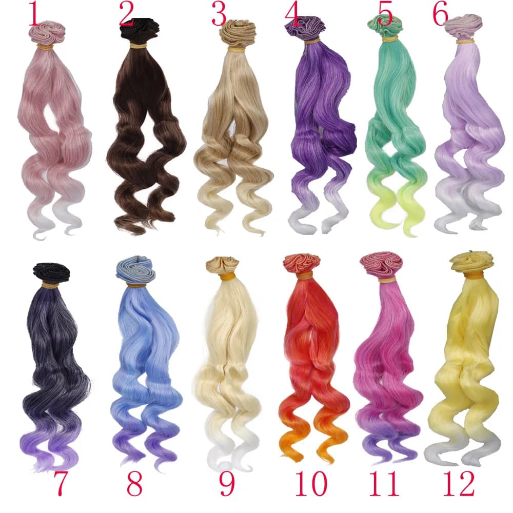 Capelli ricci ad alta temperatura 25cm per capelli fai da te russi per 1/3 1/4 1/6 BJD albero per capelli ondulati fai-da-te