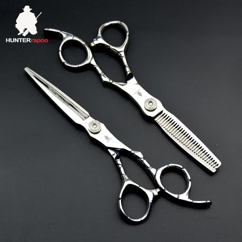 HT9124 Set di forbici per taglio capelli di bellezza in acciaio inossidabile Kit di forbici da barbiere Cesoie per diradamento per toelettatura di animali Strumento per taglio di capelli da 6 pollici