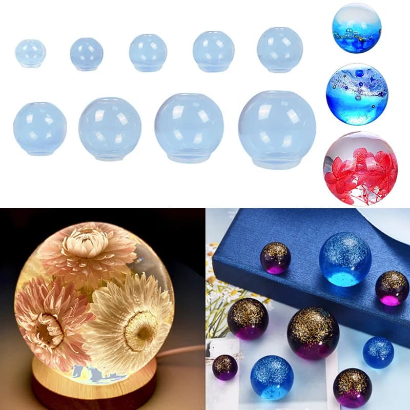 Sphere Jewelry Silicone Molds /30/40/50/60/70/80/90/100mm Ball Mold UV Epoxy Resin Molds Tools DIY Jewelry Making Findings