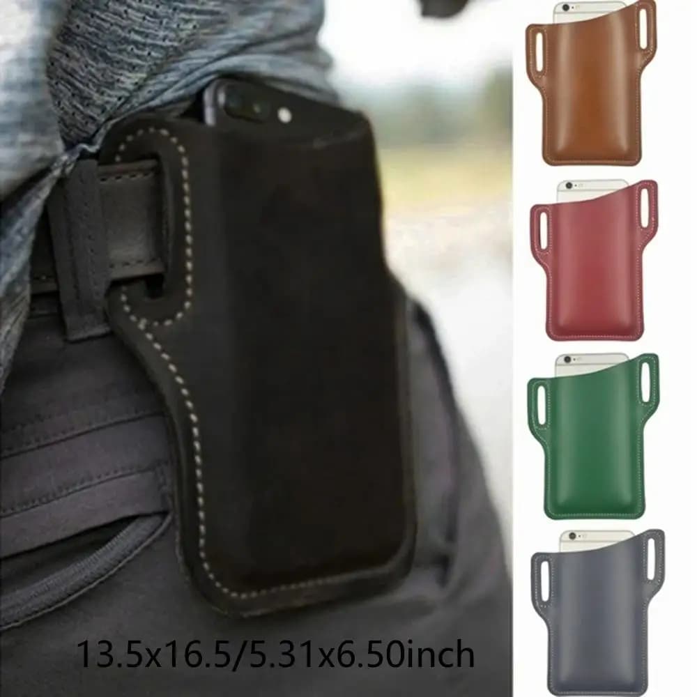 Borsa da uomo in pelle Vintage marsupio Clip da cintura fondina da viaggio escursionismo cellulare custodia per cellulare custodia da cintura borsa