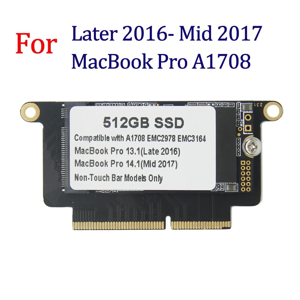 NEW A1708 Laptop SSD 128GB 256GB 512GB 1TB For Macbook Pro Retina 13.3" 2016 2017 A1708 Solid State Disk EMC 3164 EMC 2978