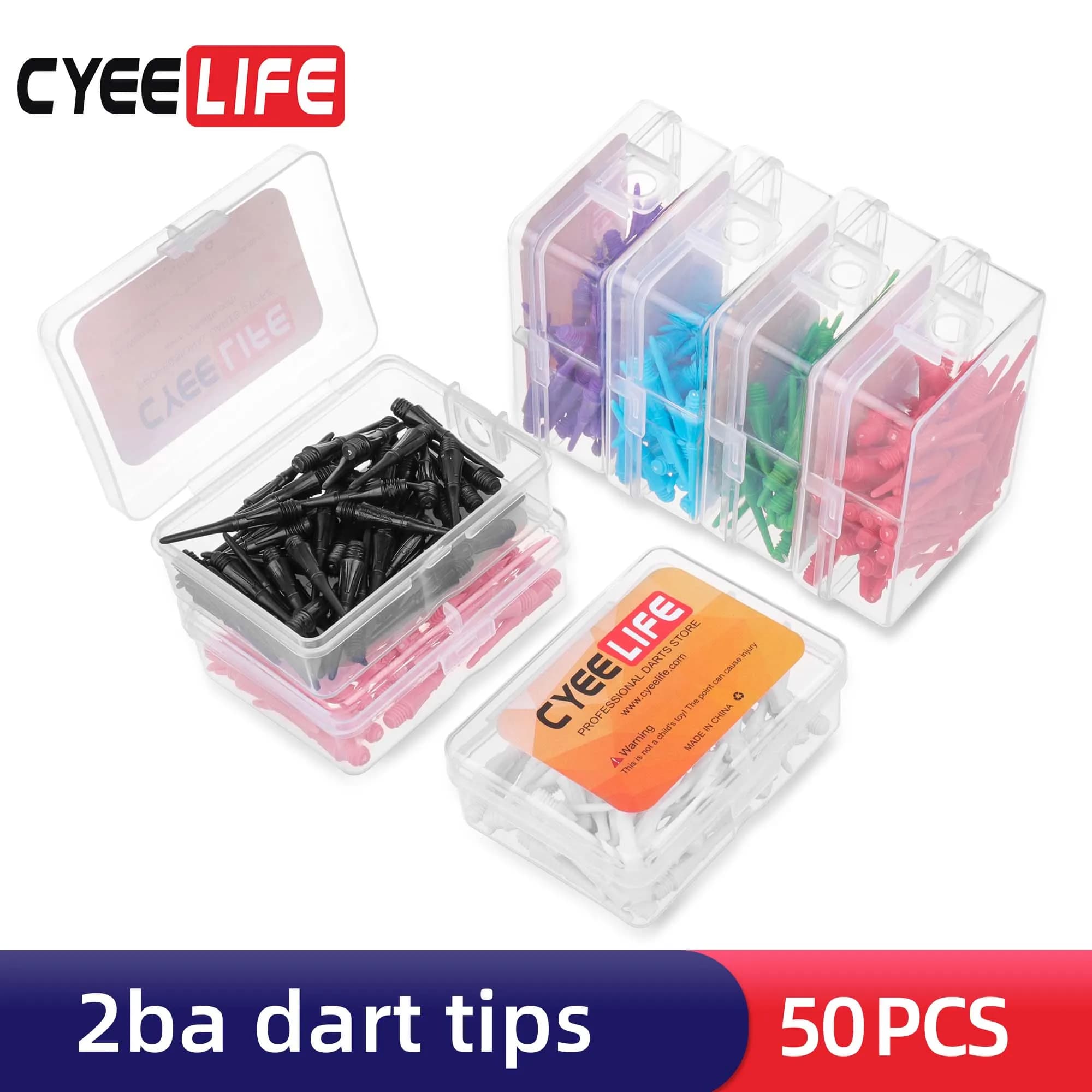 CyeeLife-Dardetti colorati in nylon con punta morbida, giochi professionali per freccette, freccette elettroniche, punti accessori, 25 mm, 2BA, 50 pezzi