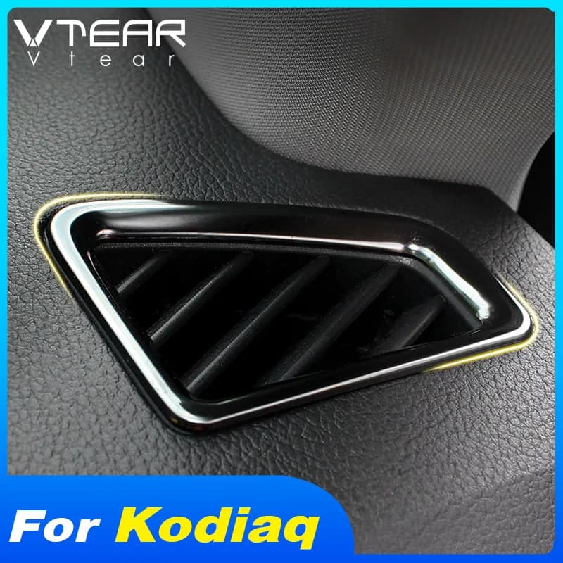 Vtear Car Air Outlet Decoration Cover Vent Conditioning Circle Ring Frame Trim Strip Garnish Accessories Parts For Skoda Kodiaq