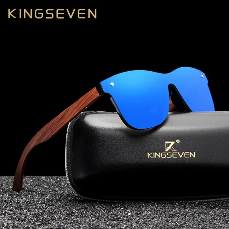 KINGSEVEN Natural Wooden Sunglasses Men Polarized Fashion Sun Glasses Original Eye Protection Eyewear Oculos De Sol Masculino