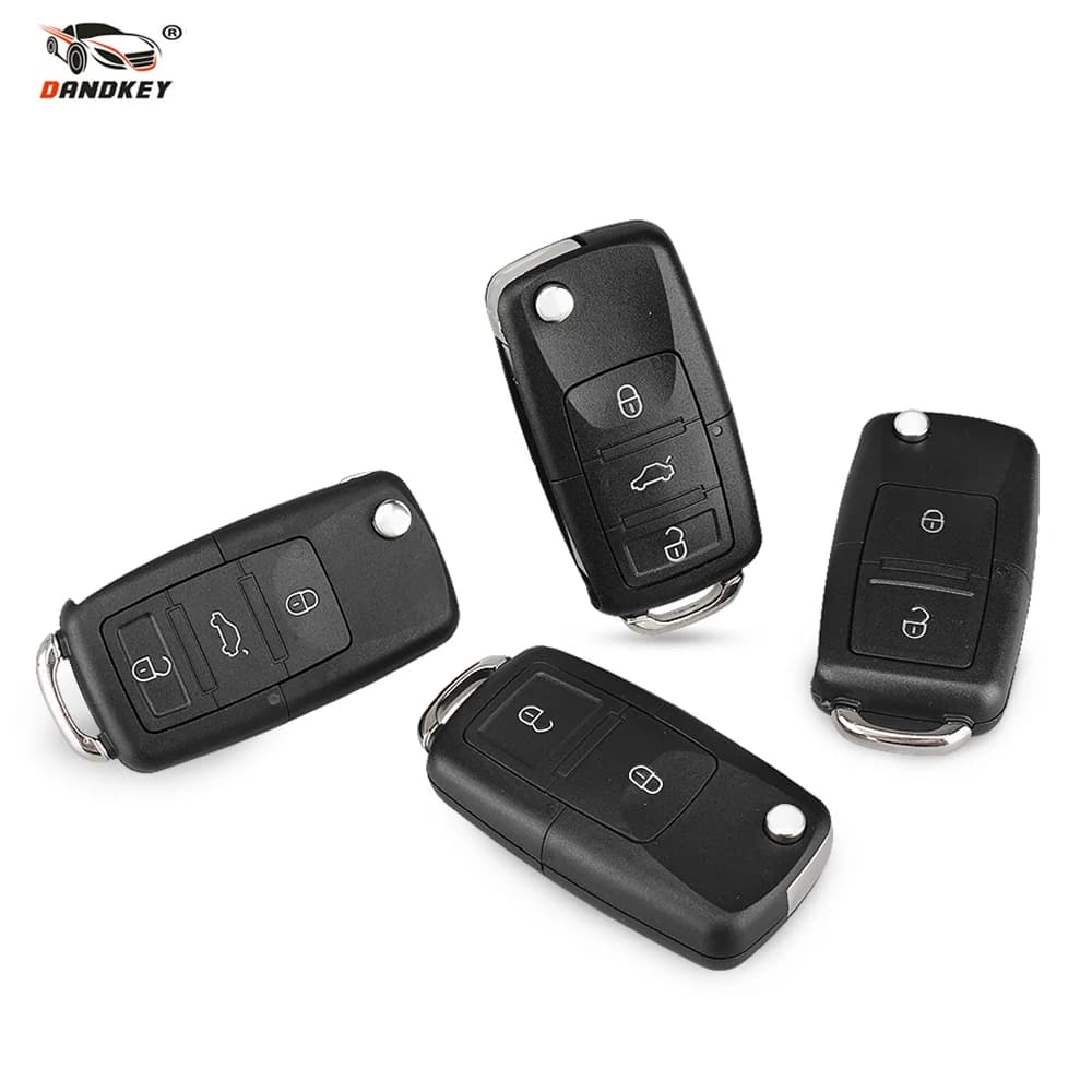 Dandkey Remote 2/3/4 Buttons Folding Car Key Case Styling Cover Shell For VOLKSWAGEN MK4 Seat Altea Alhambra Ibiza Fob