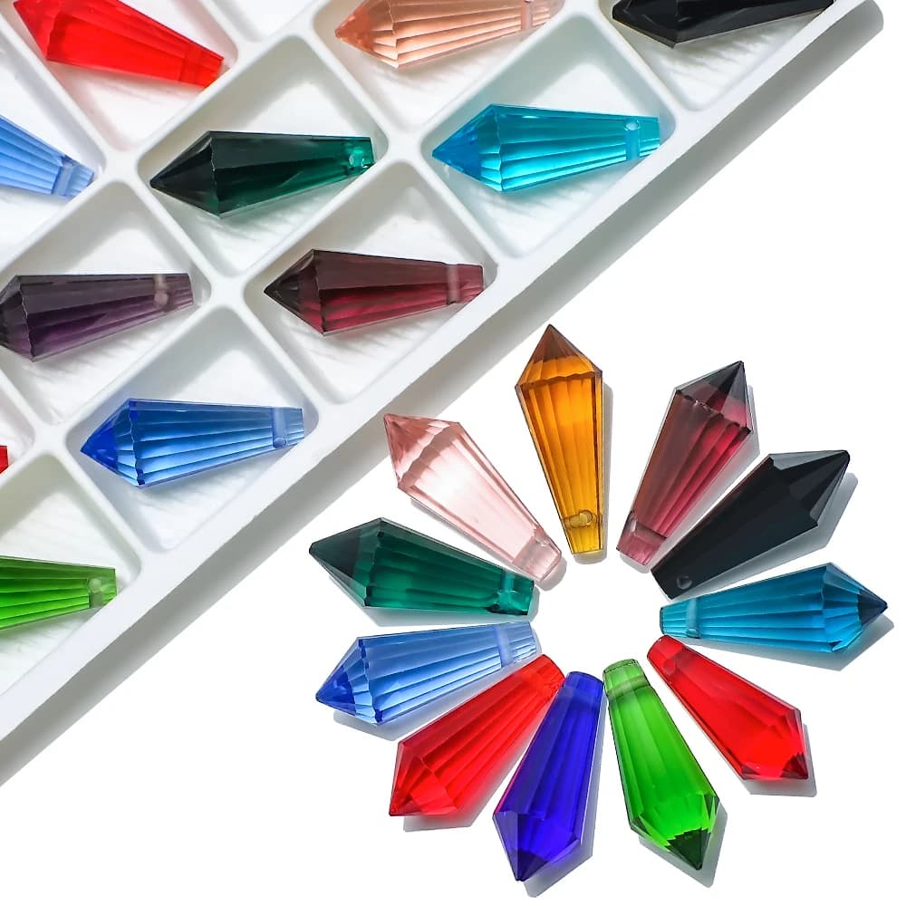 Long Cone Pendant Waterdrop Austrian Crystal 8*20mm 20pcs Glass Loose Beads for Jewelry Making Bracelets DIY Accessories
