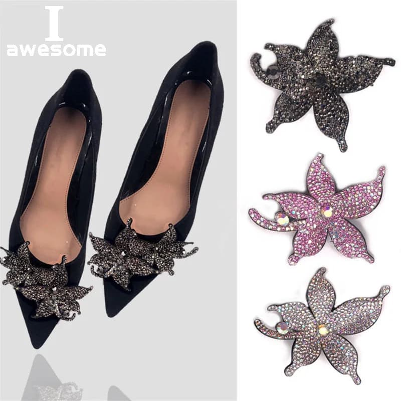 Stars Shining Bridal Wedding Party scarpe accessori tacchi alti stivali scarpe fai da te manuale strass scarpe decorazioni scarpa fiore