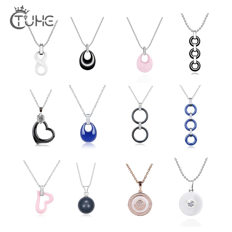 Collana con ciondolo in ceramica di moda Collana da donna con dichiarazione Collares Goccia d'acqua Cuore Sfera rotonda Buoni amici Gioielli di amicizia Capodanno