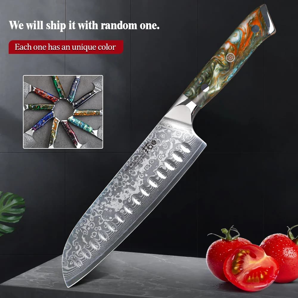 TURWHO coltello Santoku da 7 pollici Real 67 Layer damasco Super Steel Cut carne pesce verdura Janpanese Cook Knife Sharp Kitchen Knife